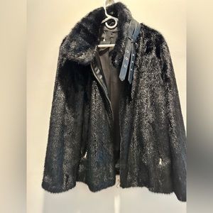 ZARA faux fur moto style jacket-Mint Condition